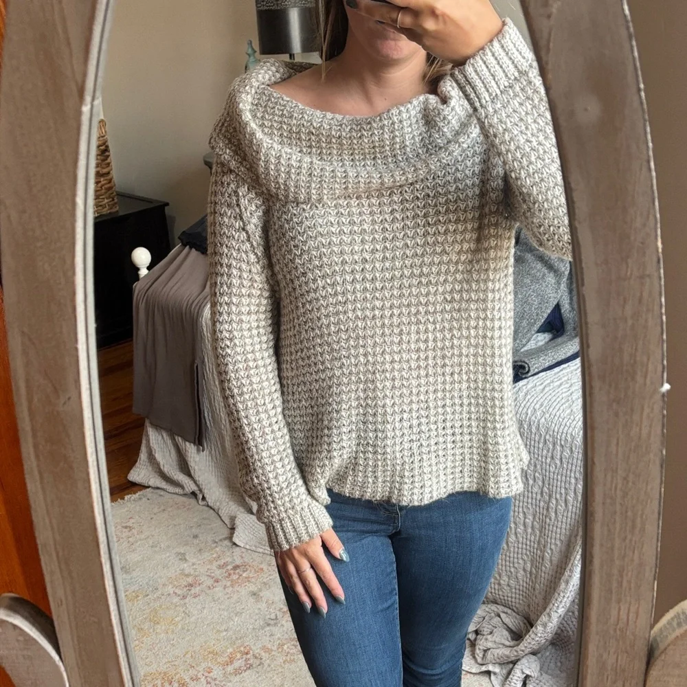 BB Dakota Cream Off-the-Shoulder Sweater - Picture 3 of 6